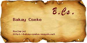 Bakay Cseke névjegykártya